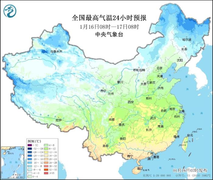 未来三天全国大部地区降水稀少气温稳步回升