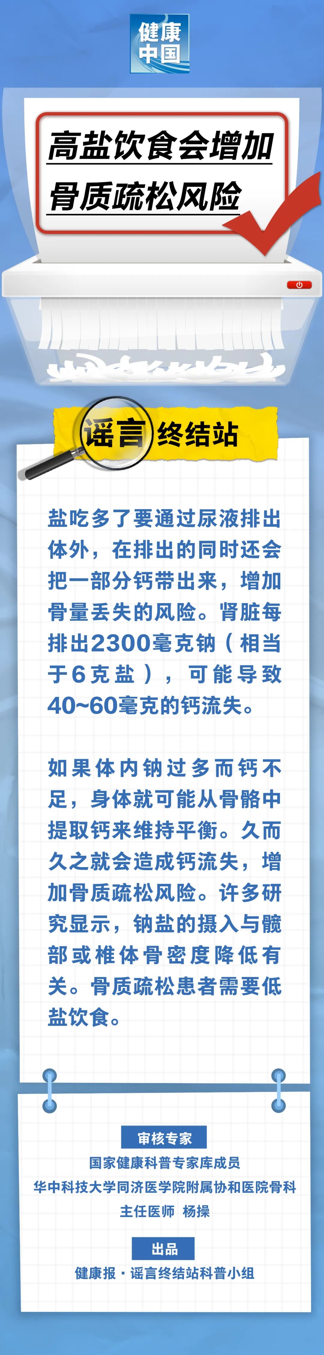 高鹽飲食會(huì)增加骨質(zhì)疏松風(fēng)險(xiǎn)……是真是假?|謠言終結(jié)站