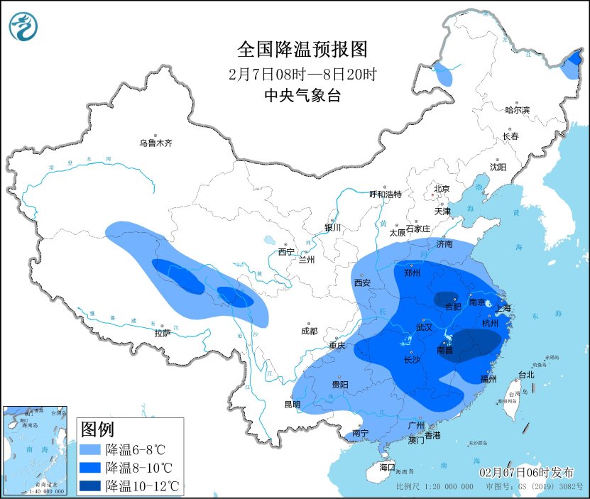 寒潮影响中东部地区 贵州等地有雨雪天气