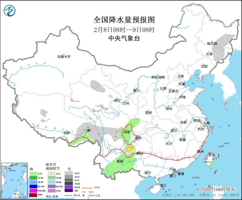 寒潮影响中东部地区 贵州等地有雨雪天气