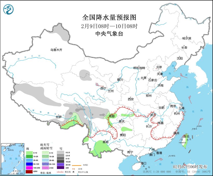 寒潮影响中东部地区 贵州等地有雨雪天气