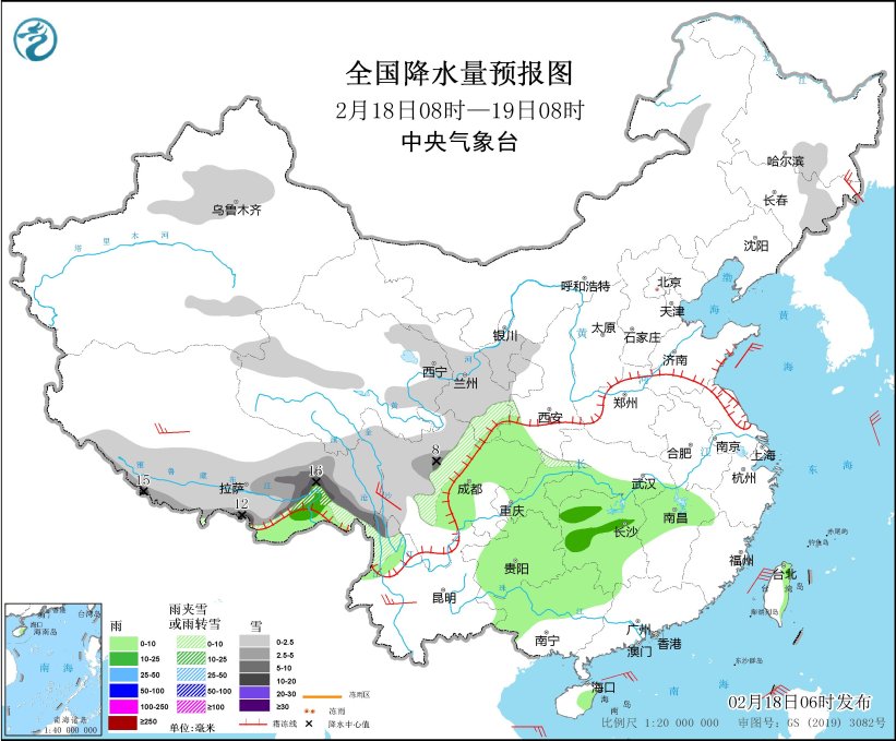 西南地区东部至长江中下游地区多阴雨