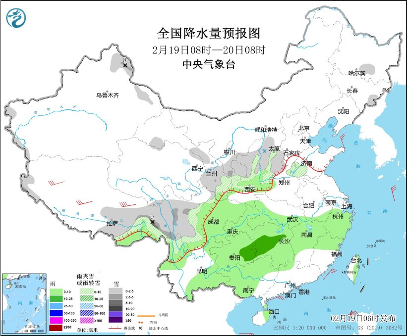 西南地区东部至长江中下游地区多阴雨