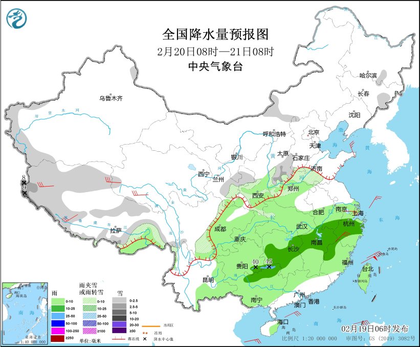 西南地区东部至长江中下游地区多阴雨