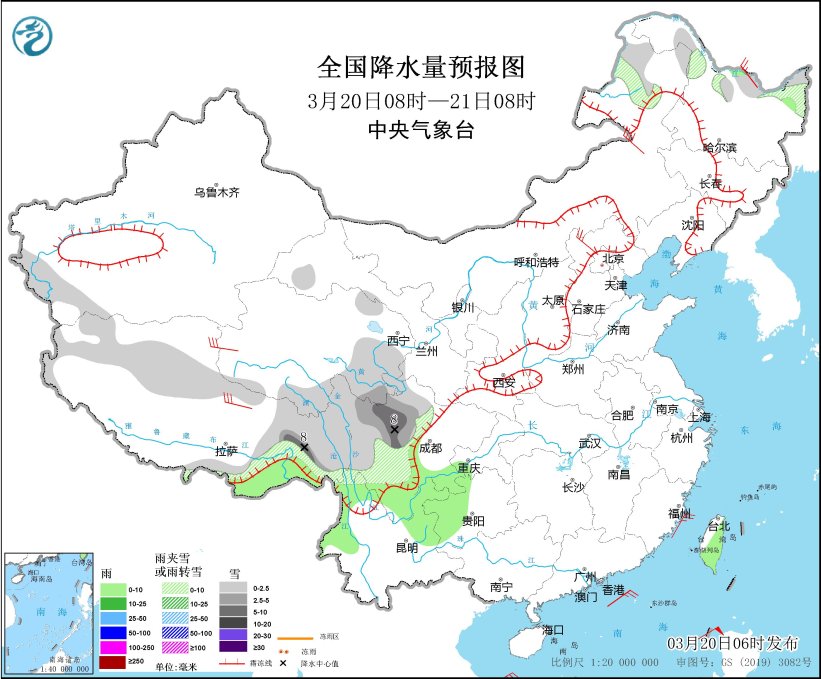 高原东部西南地区多雨雪