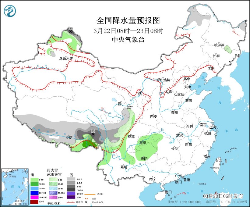 高原东部西南地区多雨雪