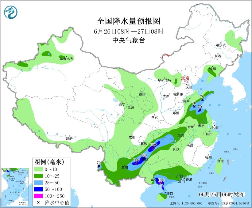 西南地区东部至黄淮等地有较强降水 南海热带低压影响华南地区