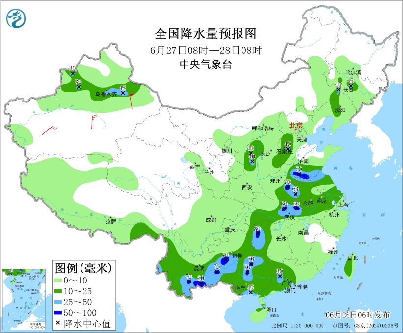 西南地区东部至黄淮等地有较强降水 南海热带低压影响华南地区