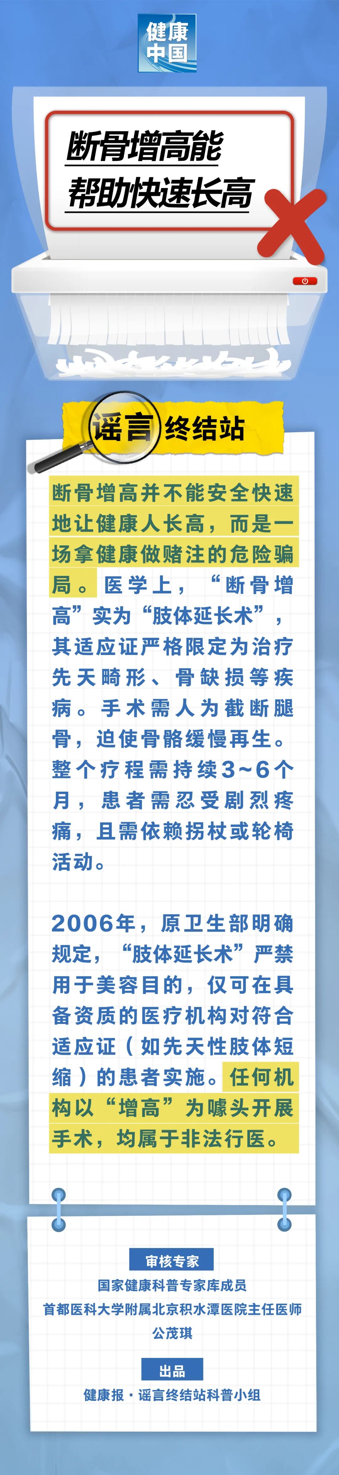 断骨增高能帮助快速长高……是真是假？ | 谣言终结站
