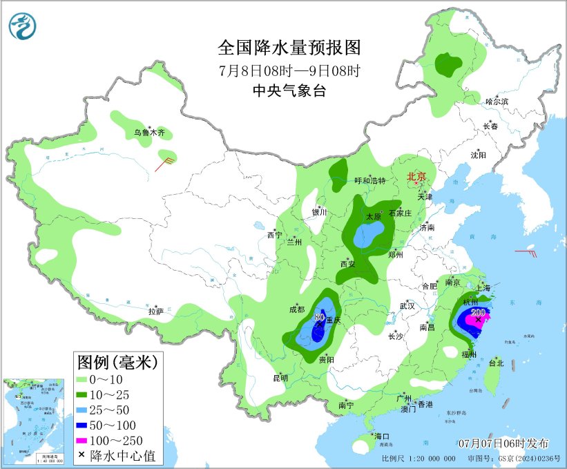 西北地区东部华北四川盆地等地多降雨“丹娜丝”将给东南沿海带来风雨天气 黄淮江淮江南等地将有持续性高温