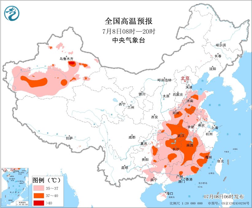 西北地区东部华北四川盆地等地多降雨 “丹娜丝”继续影响浙闽赣等地 黄淮江淮江汉江南等地有高温 黄海中北部等海域有大雾