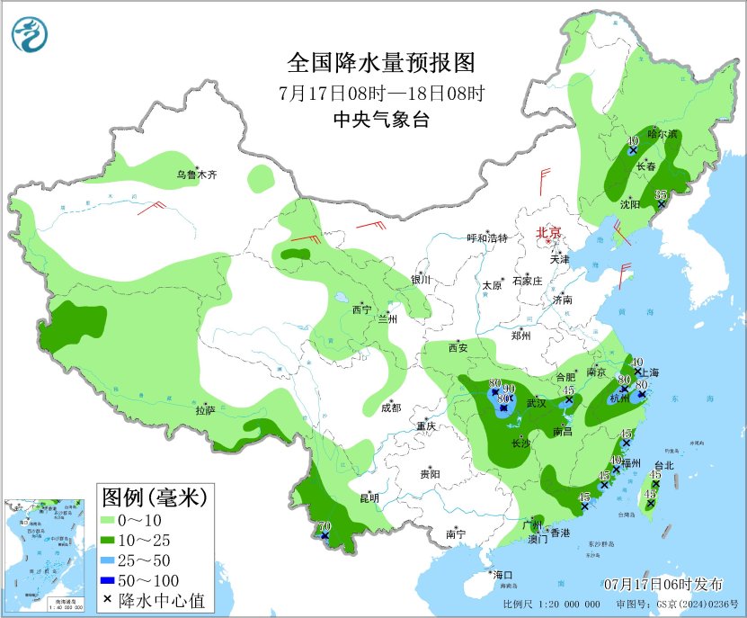 四川盆地江南中西部等地有高温天气 菲律宾以东热带低压将趋向我国南海