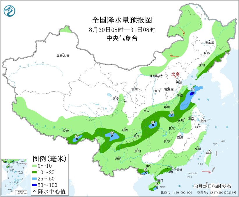 四川辽宁等地有较强降水 江汉江南等地有持续性高温