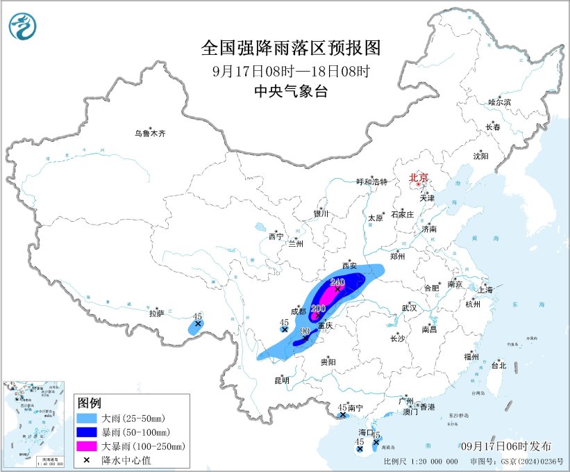 华西地区有强降水 渤海黄海南海东北部有大风