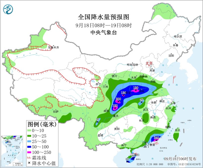 华西地区有持续性强降水 华南地区有较强风雨天气