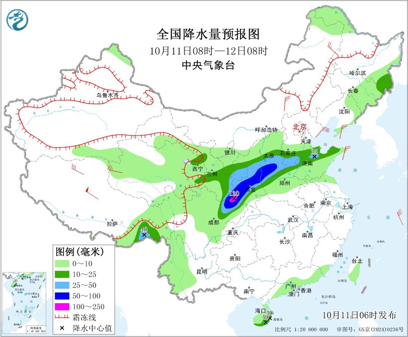 四川盆地北部至华北南部等地多降雨 江南大部仍有高温天气