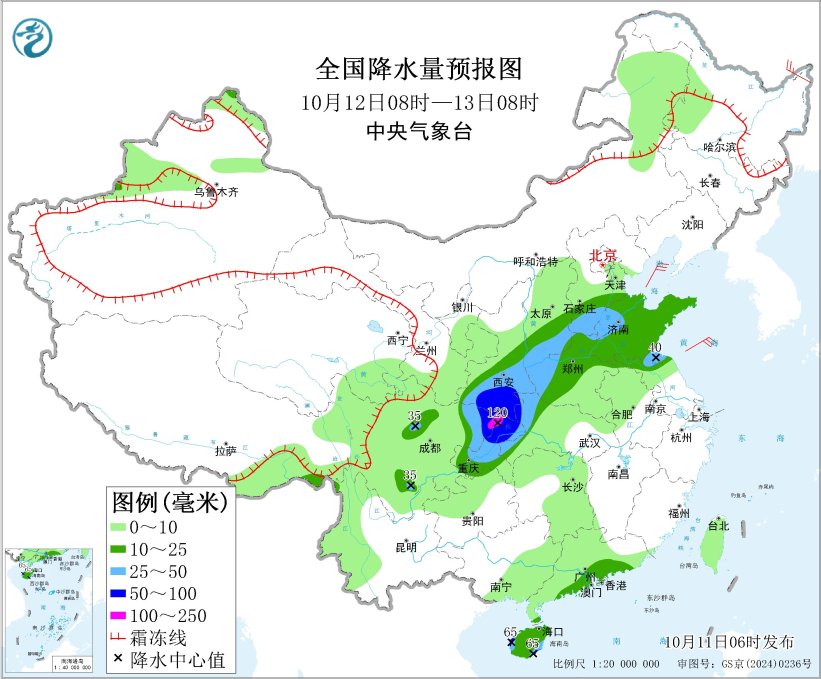 四川盆地北部至华北南部等地多降雨 江南大部仍有高温天气