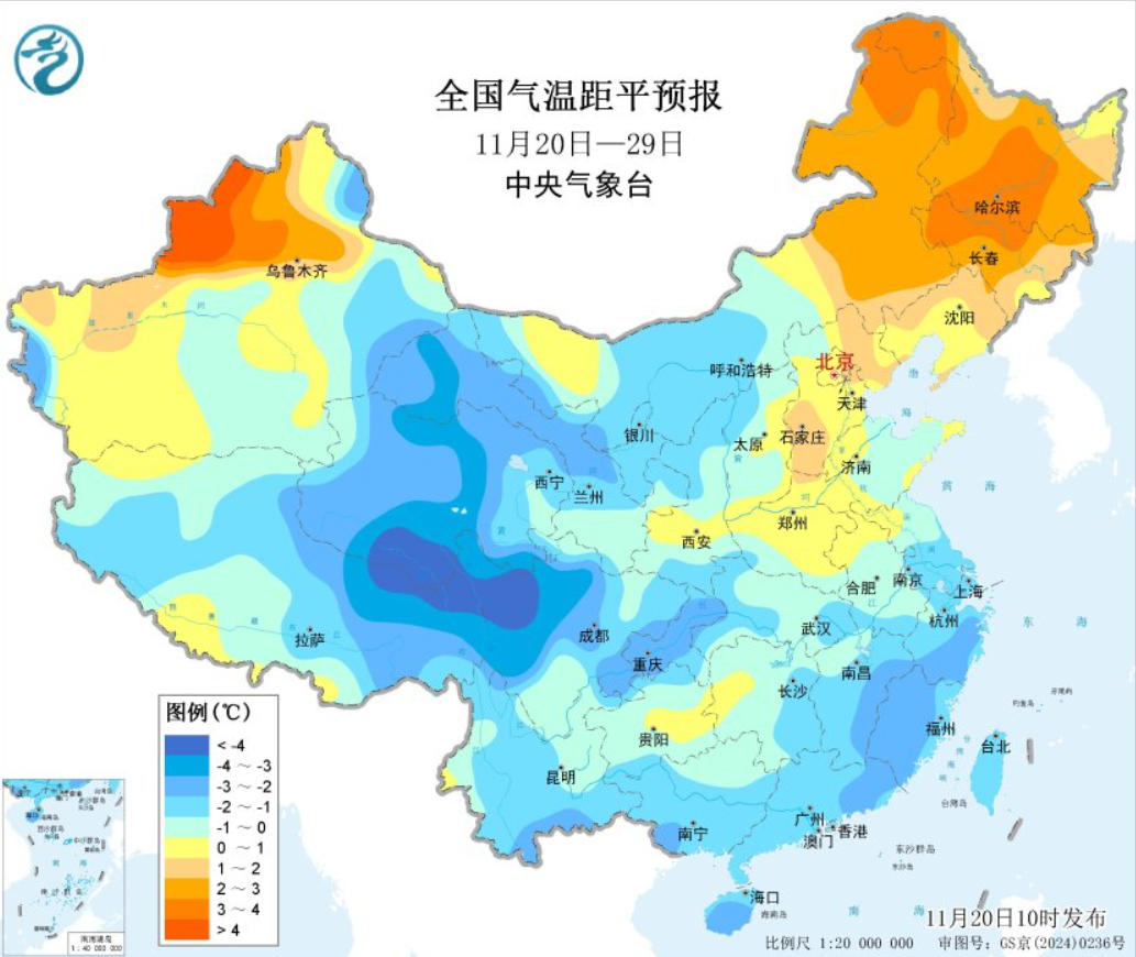 中东部大部降水稀少 冷空气活动较频繁