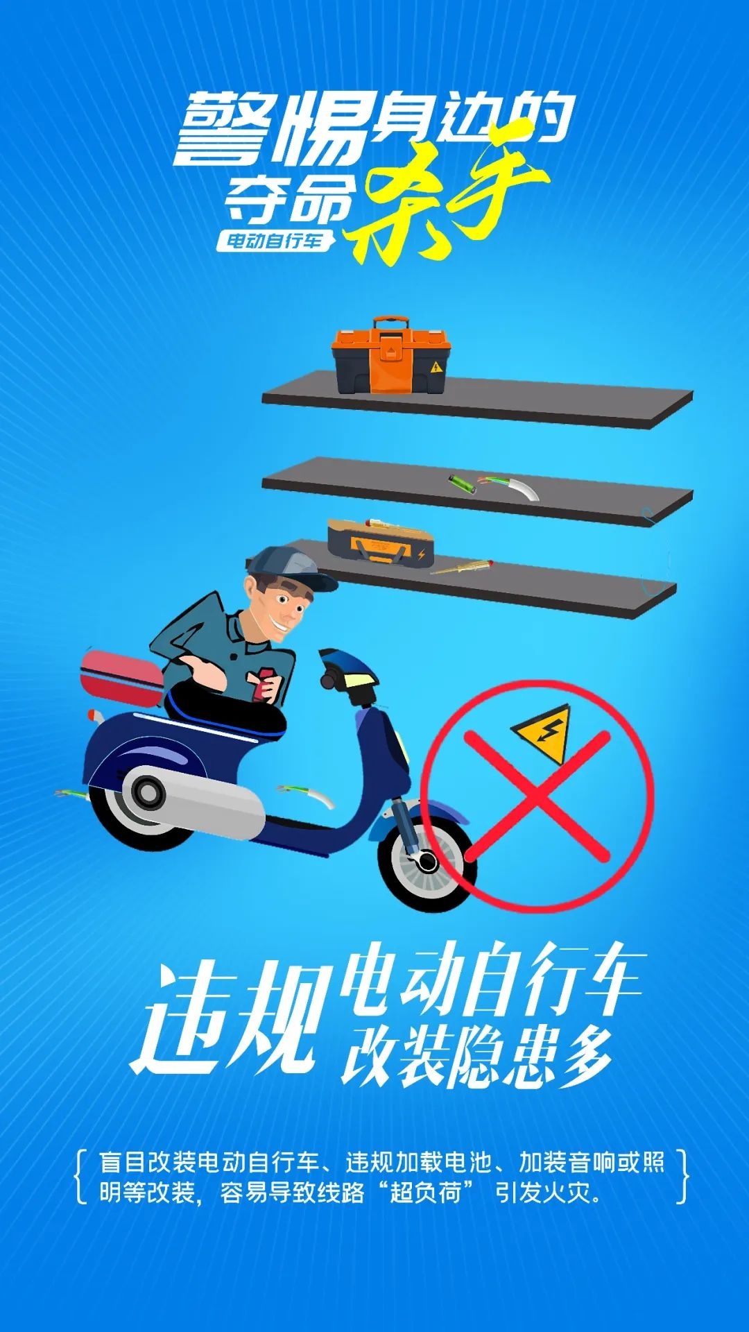 “三无”锂电池爆炸致人烧伤!电动自行车非法改装暗藏隐患