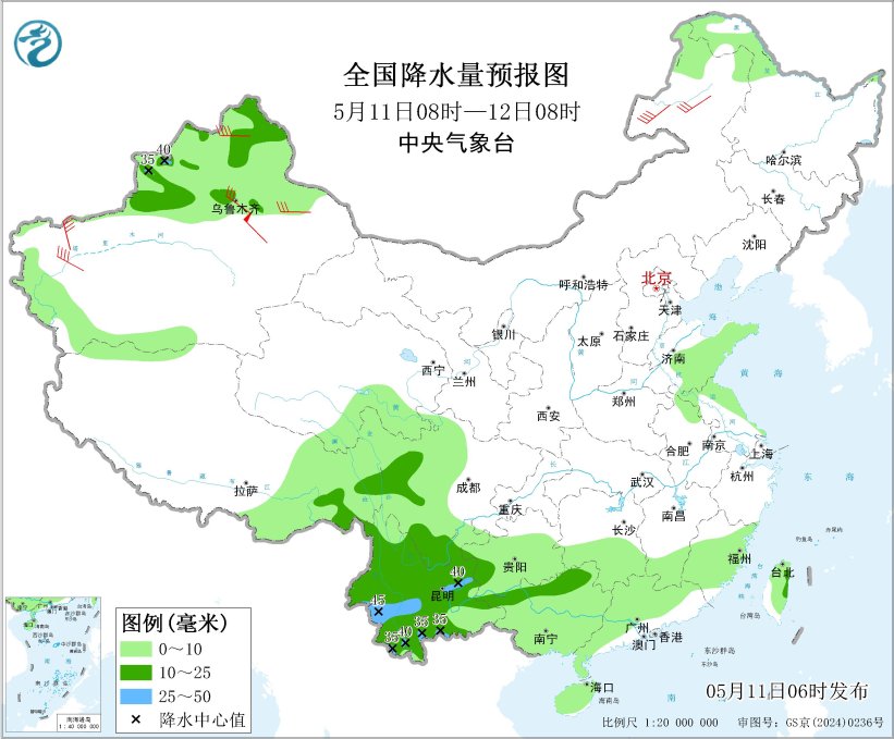 江南华南将有较强降水 新疆内蒙古甘肃等地有大风降温沙尘天气 黄海东海有大雾