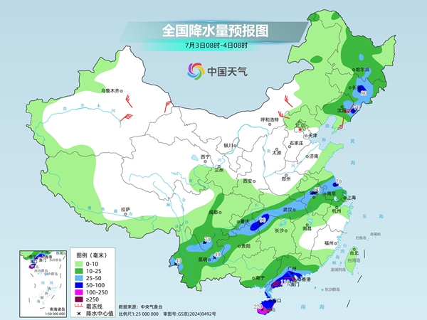 长江中下游强降雨持续华南雨势将增强 北方多地暑热持续发展