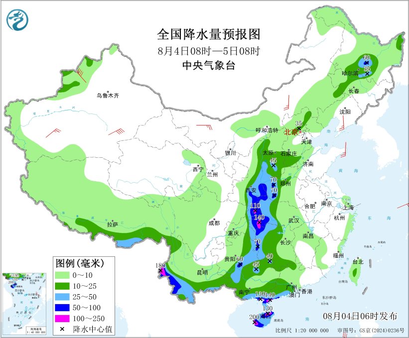 陕西湖北云南海南等地有强降水 东北地区华北等地有强对流天气