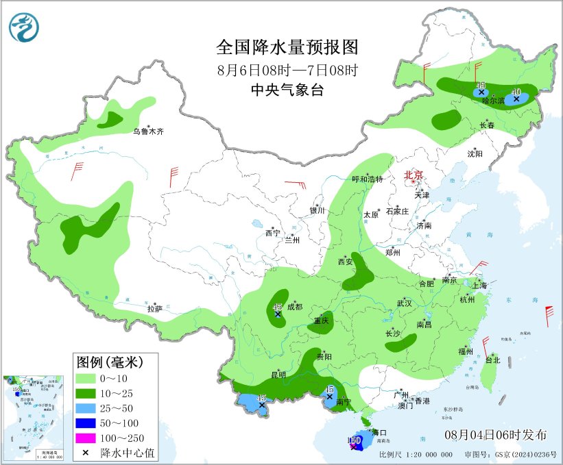 陕西湖北云南海南等地有强降水 东北地区华北等地有强对流天气