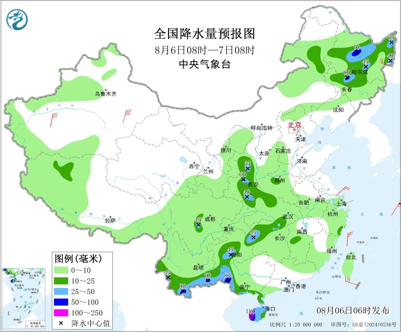 黑龙江贵州云南海南等地有分散性强降水 台风“白海豚”将逐渐向华东沿海靠近