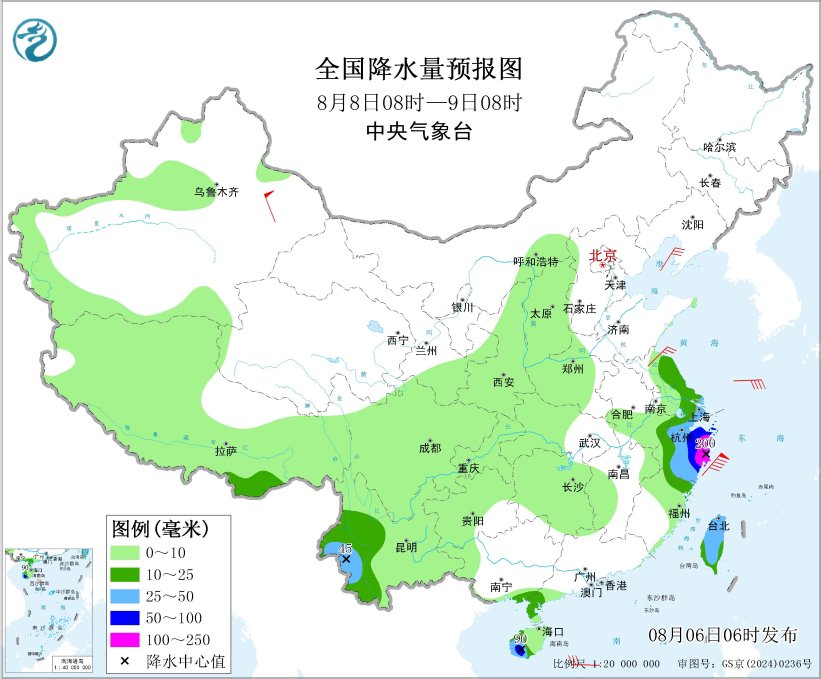 黑龙江贵州云南海南等地有分散性强降水 台风“白海豚”将逐渐向华东沿海靠近