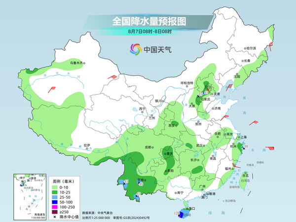 我国降雨强度进一步减弱 中东部大范围桑拿天持续局地可超38℃