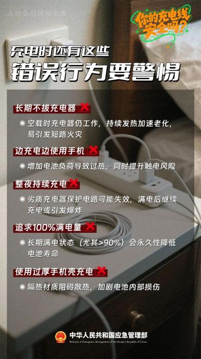 未拔充电器,客厅被烧光!这个习惯很危险