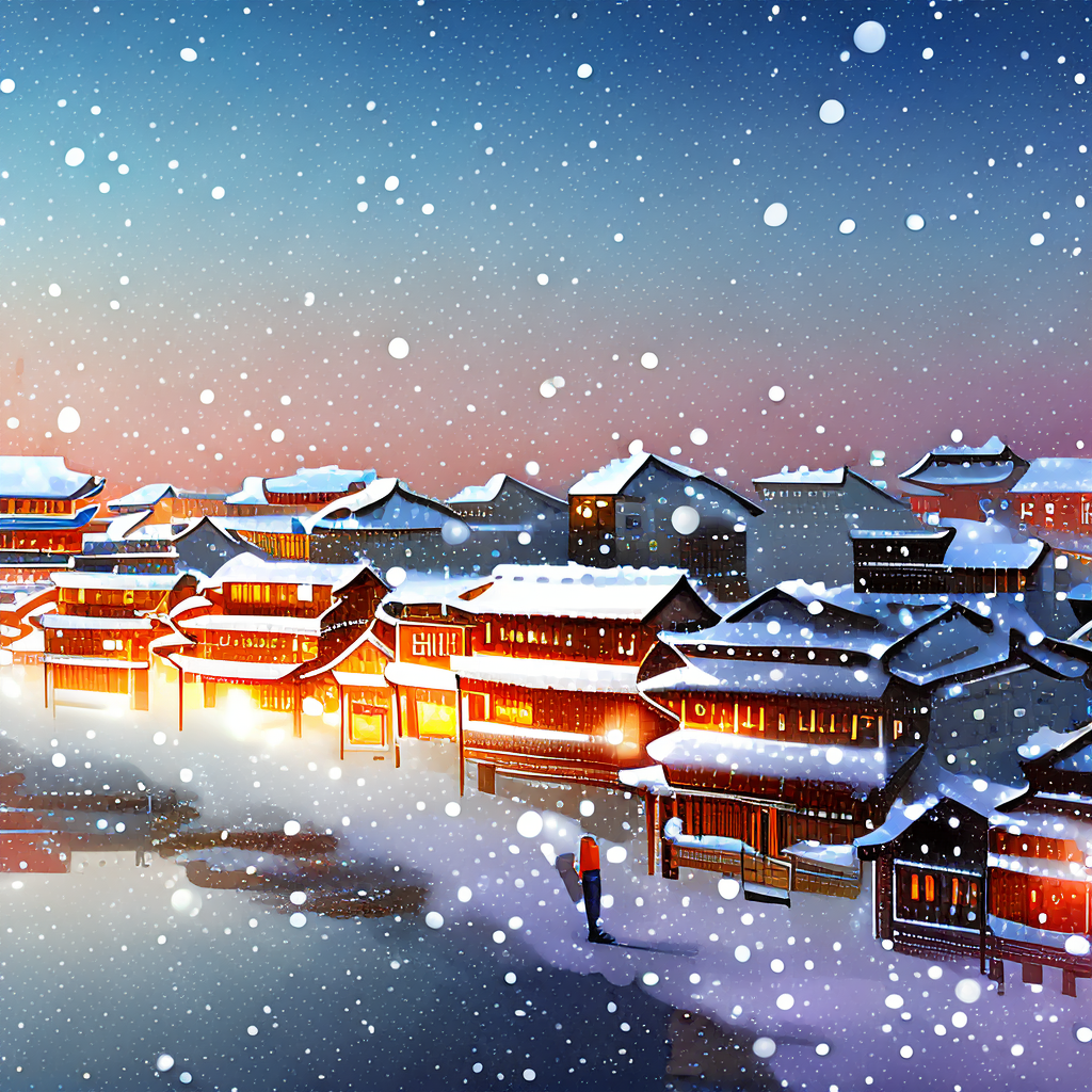 冬雪飘落，AI眼中的中式浪漫有多绝？