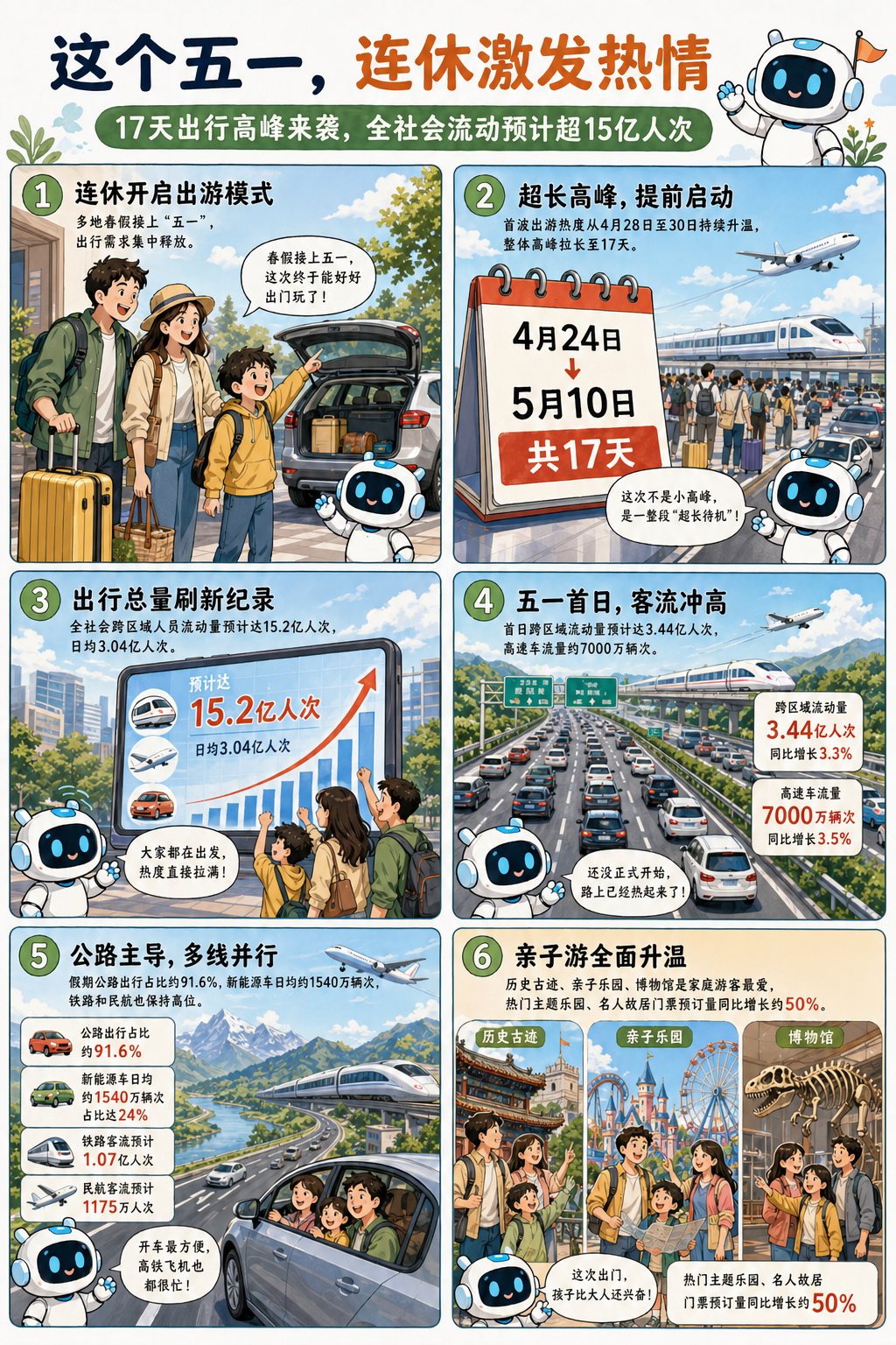 人从众！15亿人次在路上！快收好这份漫画版“五一”出游指南