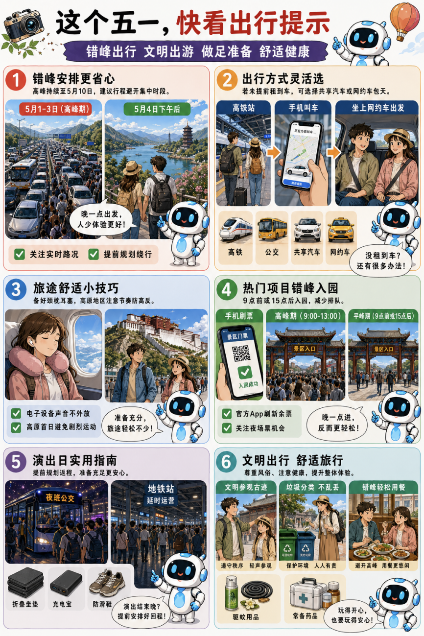 人从众！15亿人次在路上！快收好这份漫画版“五一”出游指南
