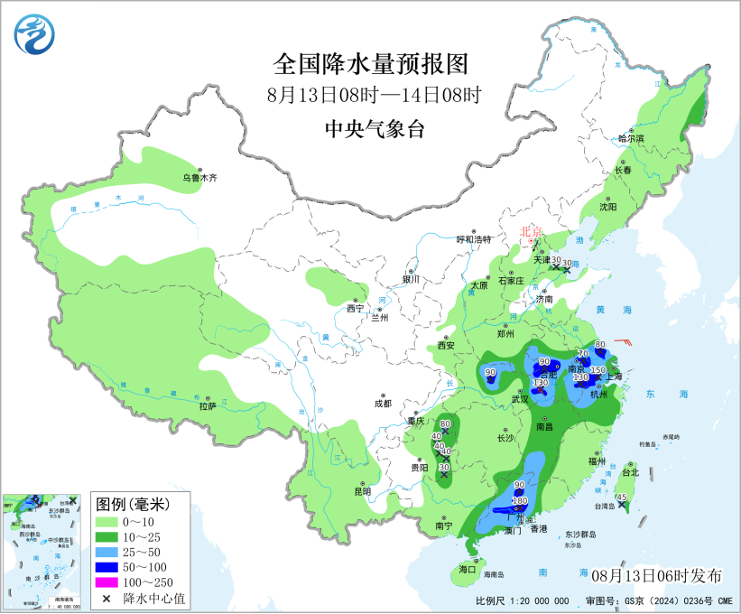 江淮江南东部华南等地有强降雨